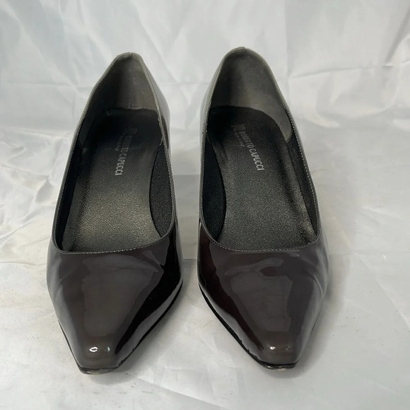 ROBERTO CAPUCCI Ombré Pointed Toe Pump Heels Fern Sage Green Patent Leather 10 - Picture 5 of 12